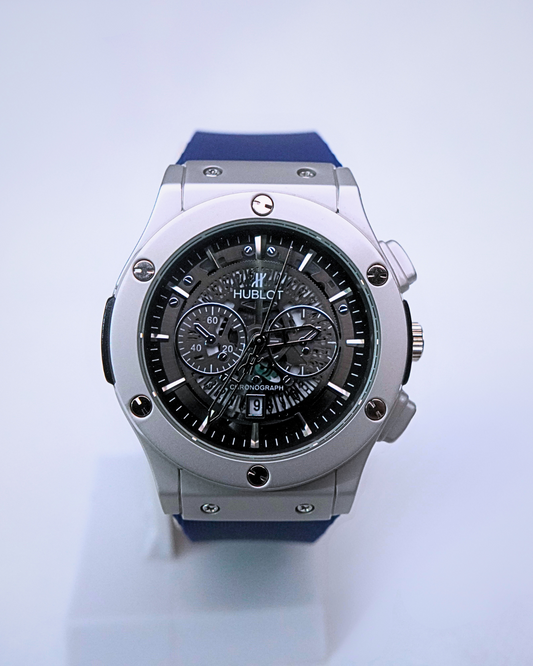 Hublot Classic Fusion Chronograph Men's Watch with Black Dial & Silicone Strap – Quartz Movement