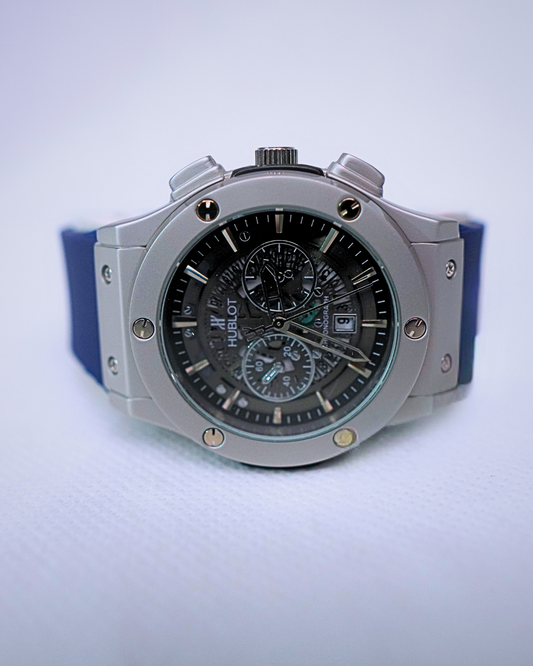 Hublot Classic Fusion Chronograph Men's Watch with Black Dial & Silicone Strap – Quartz Movement